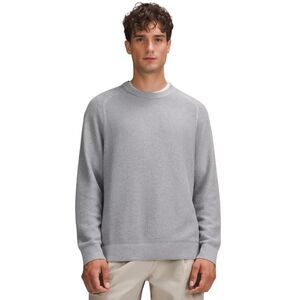 Lululemon Men's Textured Knit Crewneck Sweater Heathered Rhino Grey XL